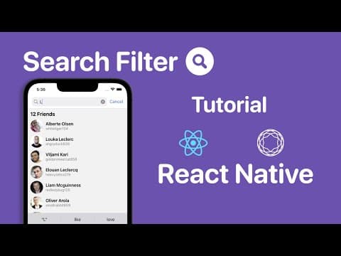 React Native Search Filter | Tutorial thumbnail