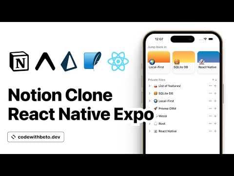Building a Notion Clone with React Native Expo & Prisma | Local-First Tutorial thumbnail
